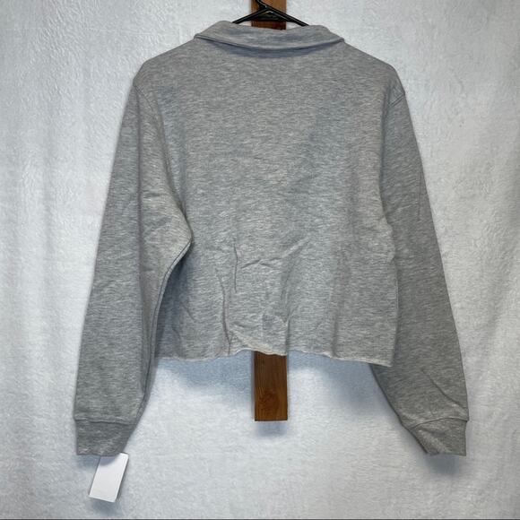 Coca Cola Gray & Red Long Sleeve Raw Hem Cropped Pullover Sweater Size M - Picture 5 of 9